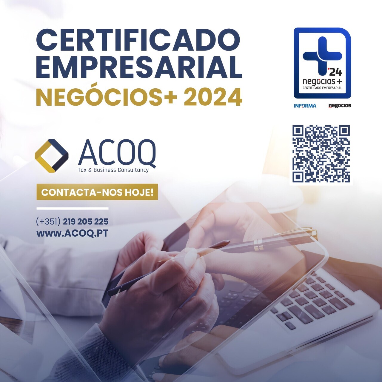 ACOQ distinguida com o Certificado Empresarial Negócios+ 2024